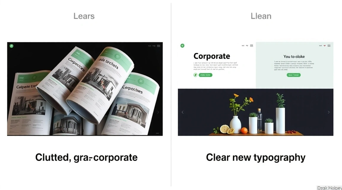 Eski ve yeni web sitesi tasarım karşılaştırması - kararsız bir stil